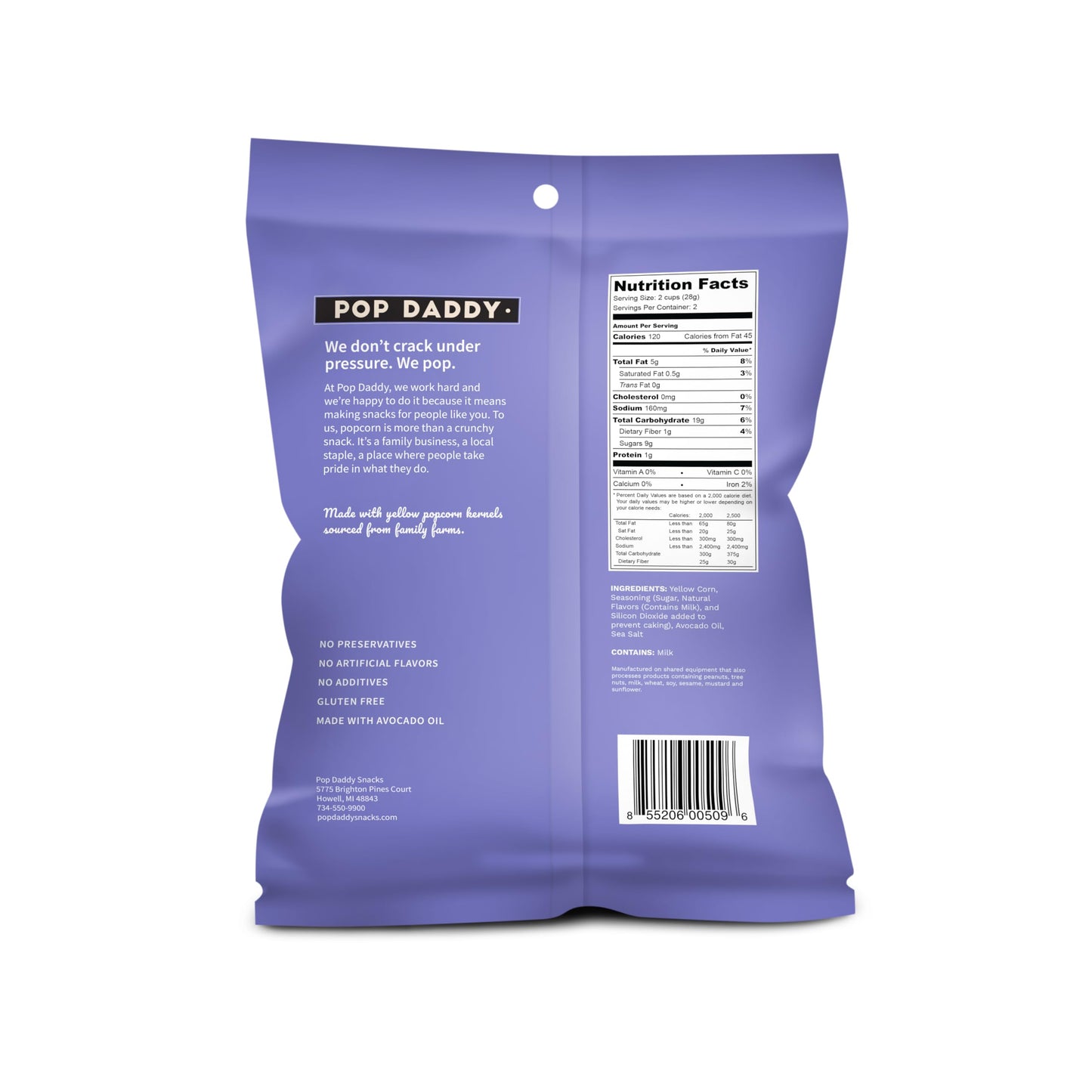 POP DADDY Gourmet Kettle Flavored Popcorn, Gluten Free, 6.4oz (Pack of 3)