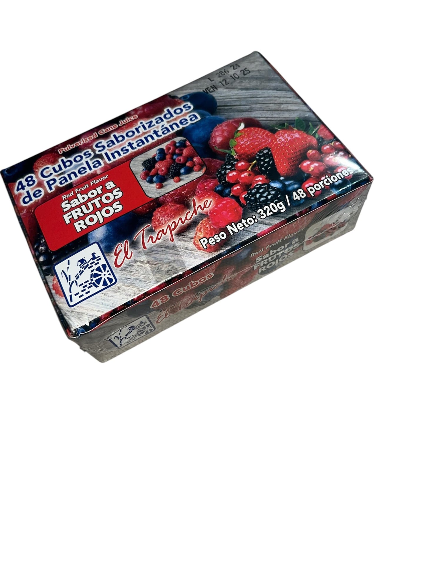 Panela En Cubos Instantánea Saborizada 48 Cubos Peso Neto 320G Para Tomar En Forma De Te, Importada De Colombia (Frutos Rojos)