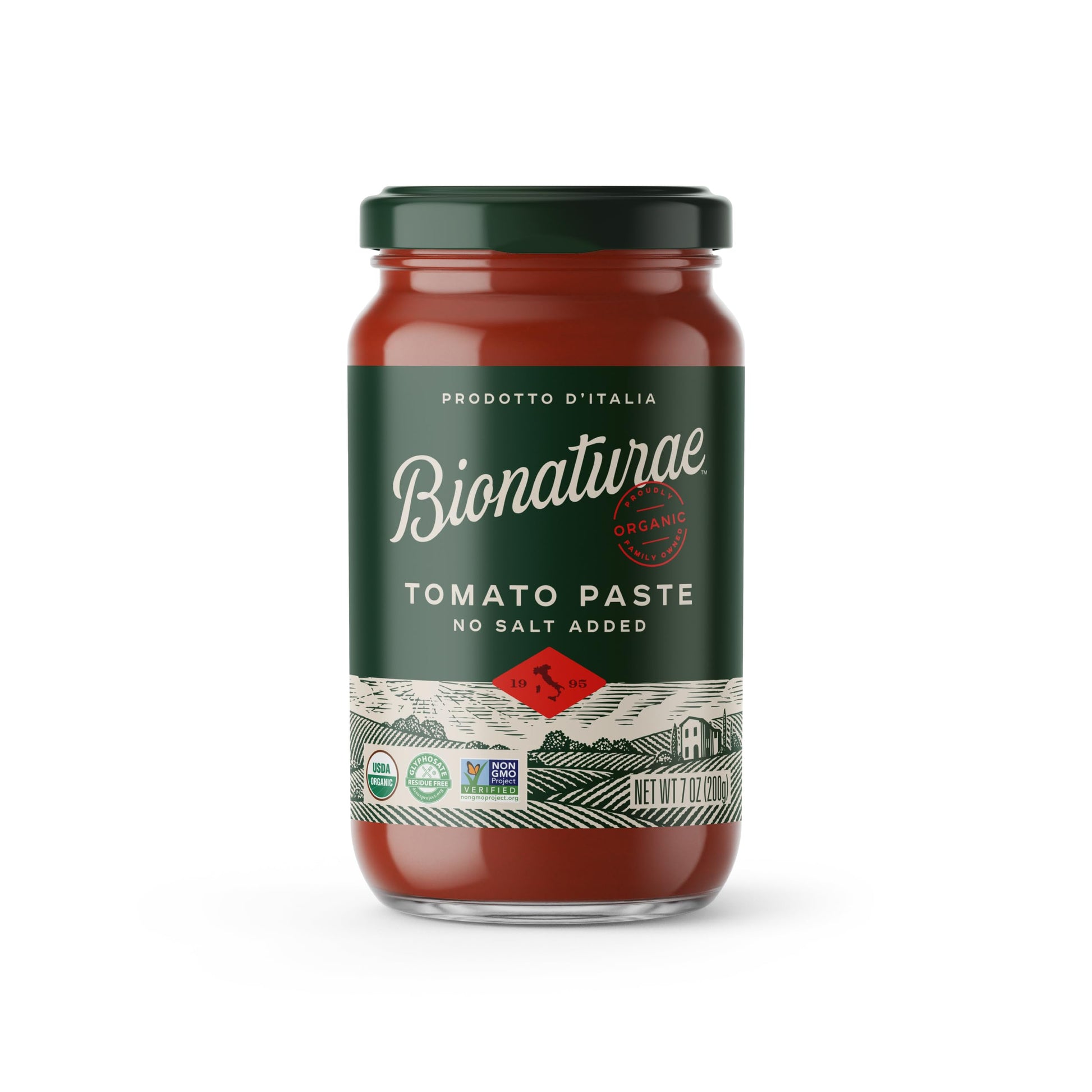 Bionaturae Organic Tomato Paste - No Salt Tomato Paste, Tomato Paste In A Jar, Keto Friendly, Non-Gmo, Usda Certified Organic, N