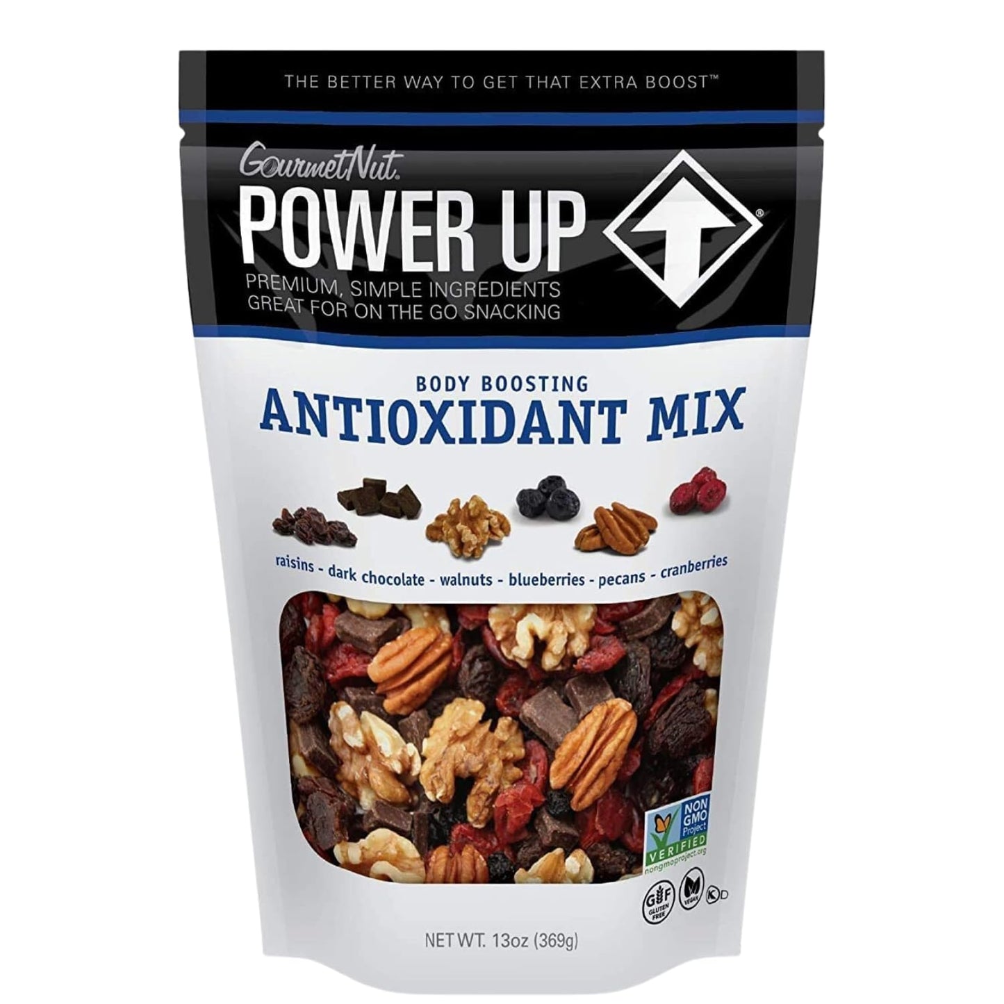 Power Up Gourmet Nut Trail Mix, 100% Natural, Antioxidant Boost, 14oz