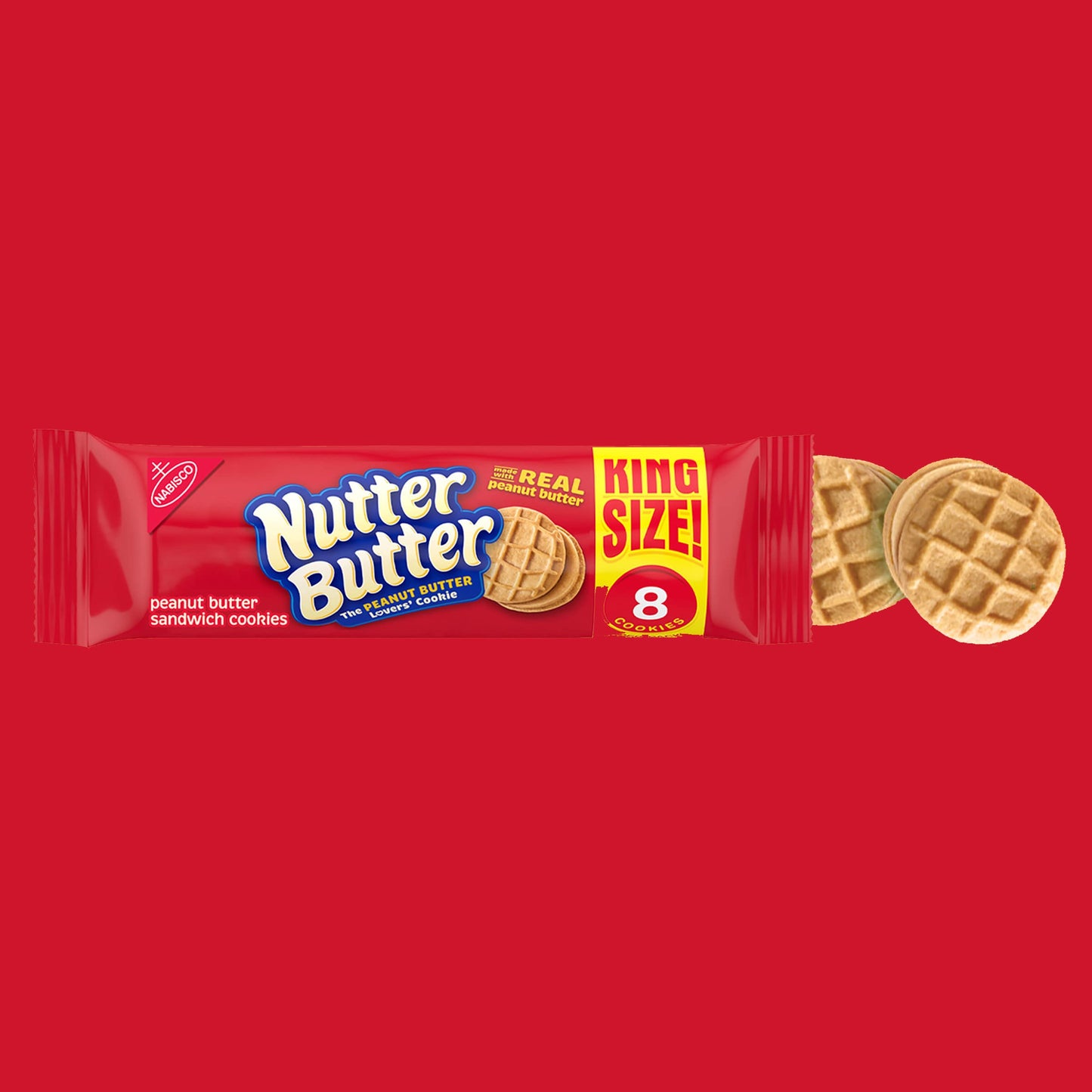 Nutter Butter Peanut Butter Sandwich Cookies, King Size, 3.5 Oz