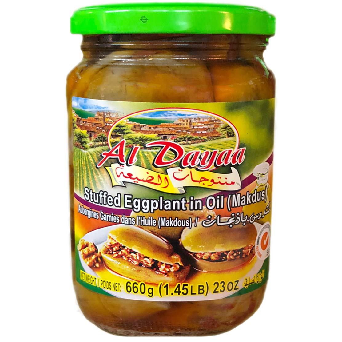 Al Dayaa - Stuffed Pickled Eggplant In Oil (Makdous) 660G, (23Oz)