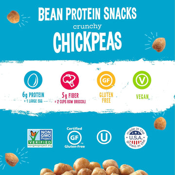 The Good Bean Crunchy Chickpeas - Sea Salt - (50 Pack) 0.75 Oz Bag - Roasted Chickpea Beans - Vegan Snack With Good Source Of Pl
