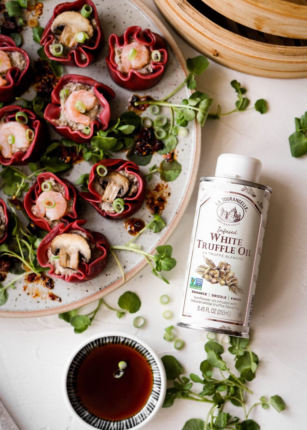 La Tourangelle, White Truffle Oil, Complex Gourmet Earthy Flavor for Drizzling over Pasta, Popcorn, Vegetables, Potatoes, Soup a