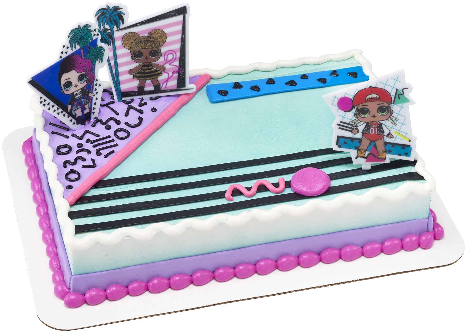 DecoPac Cake Topper L.O.L. Surprise! Born to Sparkle, Plastic, Pink and Purple, Model 27139