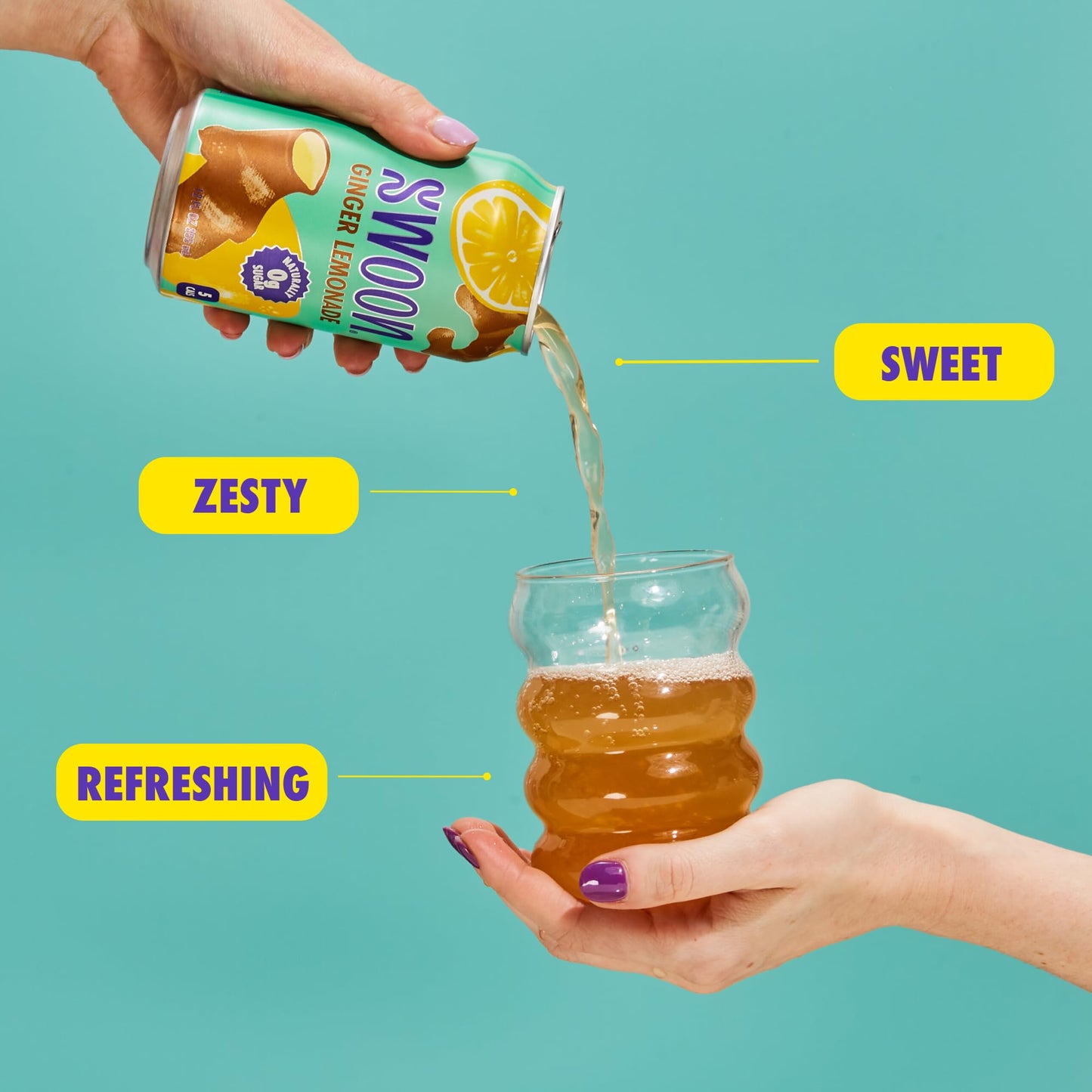 Swoon Sugar Free Lemonade - Low Carb, Keto & Paleo-Friendly, 12 Fl Oz (Pack of 12)