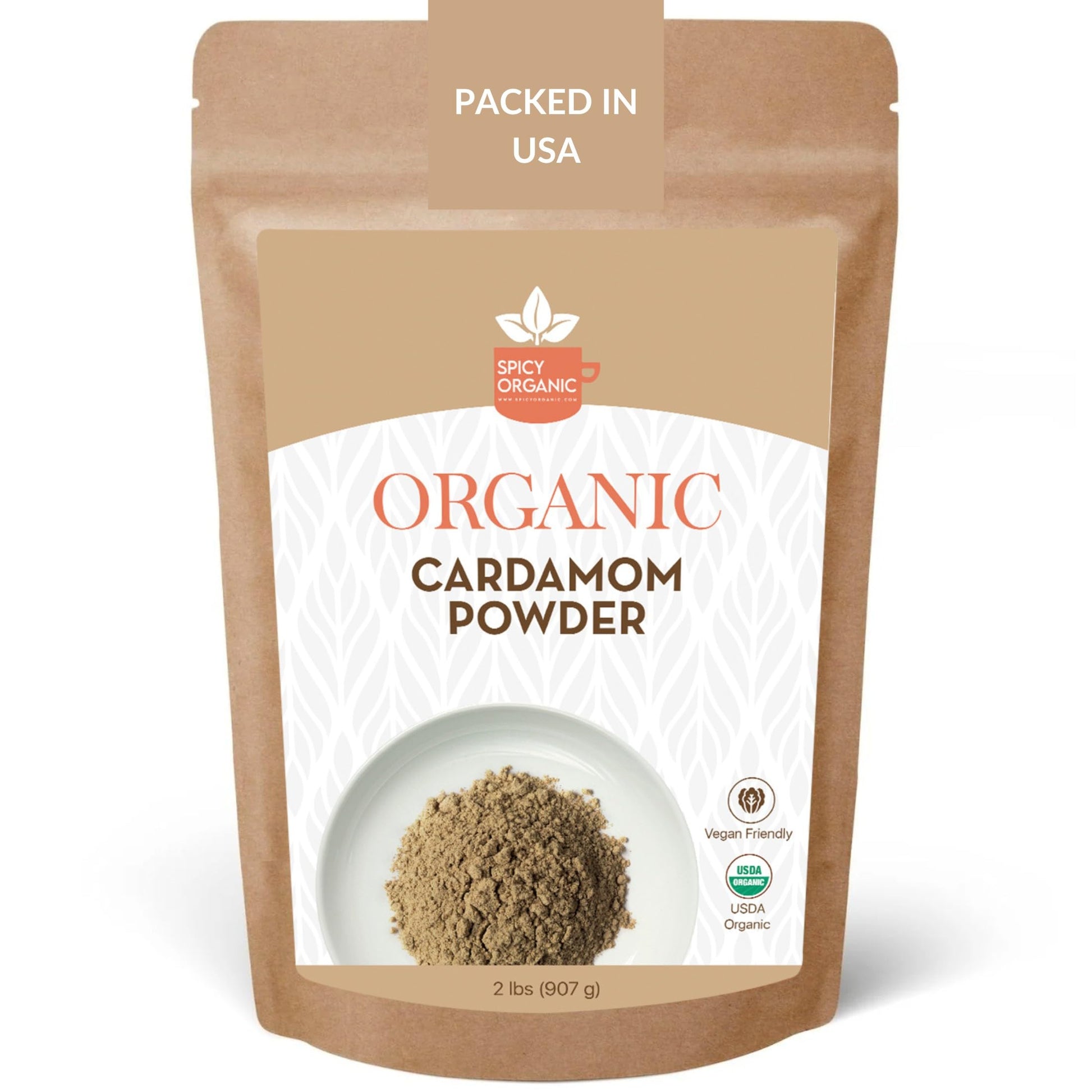 SPICY ORGANIC Ground Cardamom Powder – USDA Certified Organic, Non-GMO, 32 Ounce