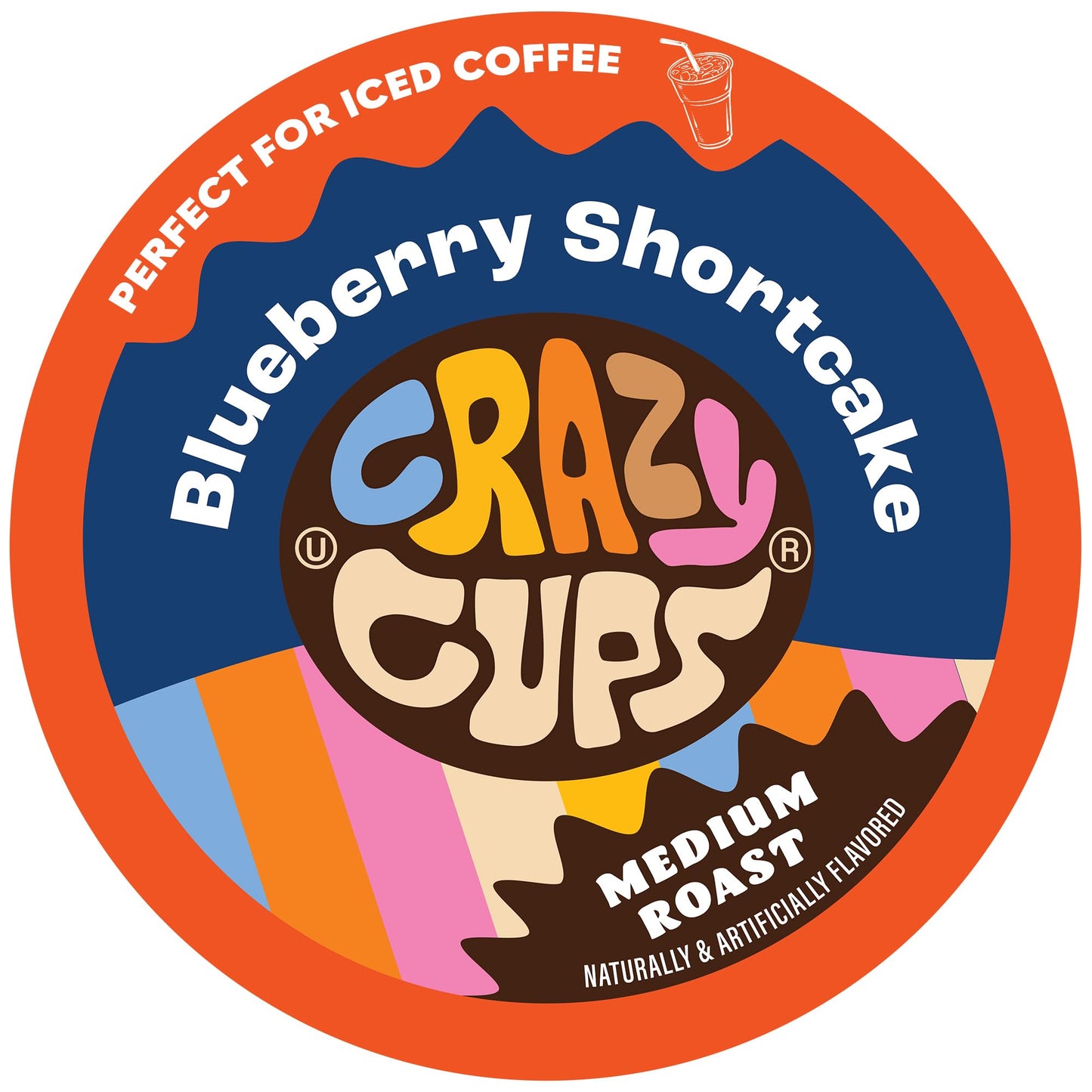 Crazy Cups Blueberry Coffee Pods, Flavored Single Serve K Cups, 22 Count
