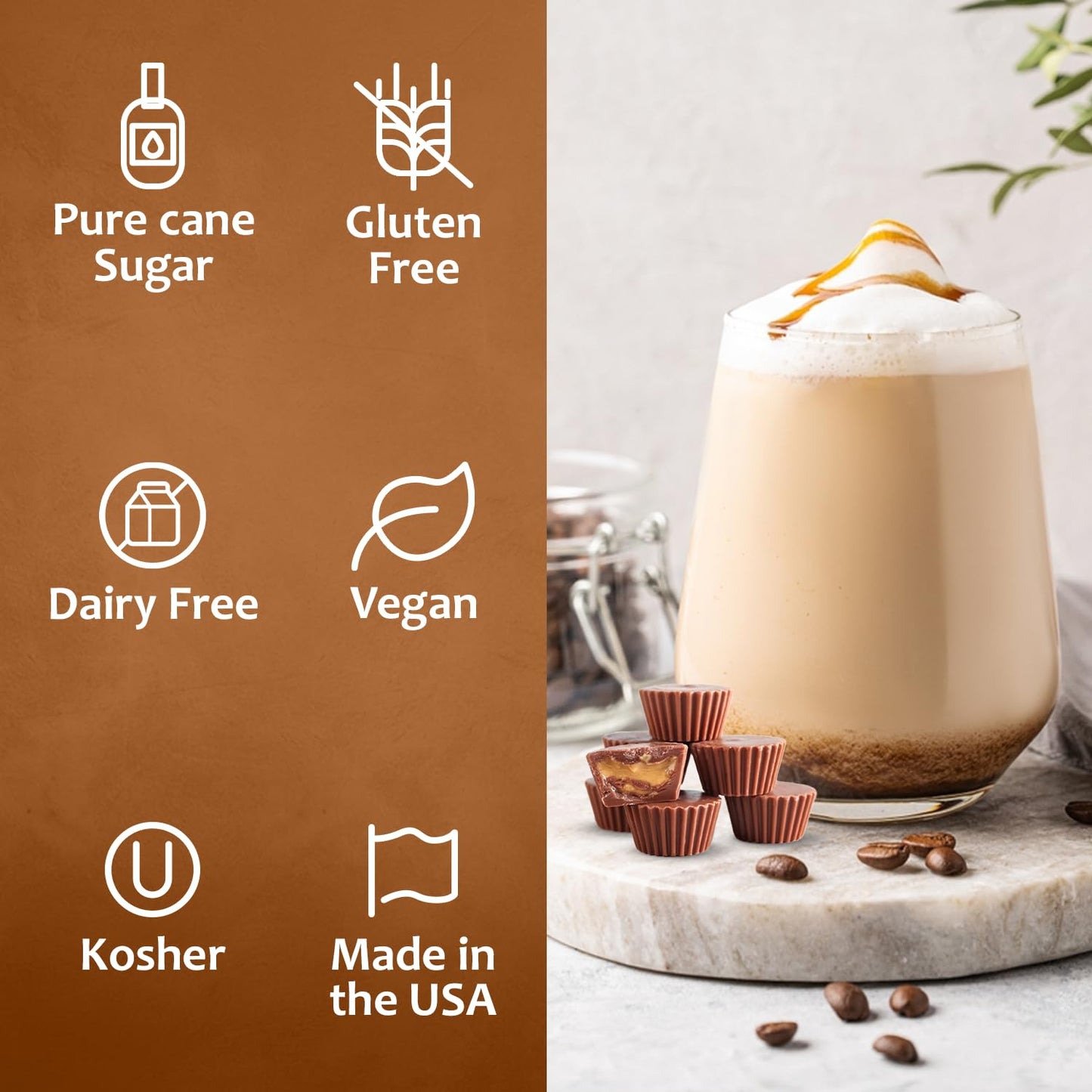 Syruvia Peanut Butter Cup Syrup - Peanut Butter Cup Coffee Syrup Flavor, 25.4 Fl Oz, Kosher, Gluten Free, Perfect For Coffee, Dr