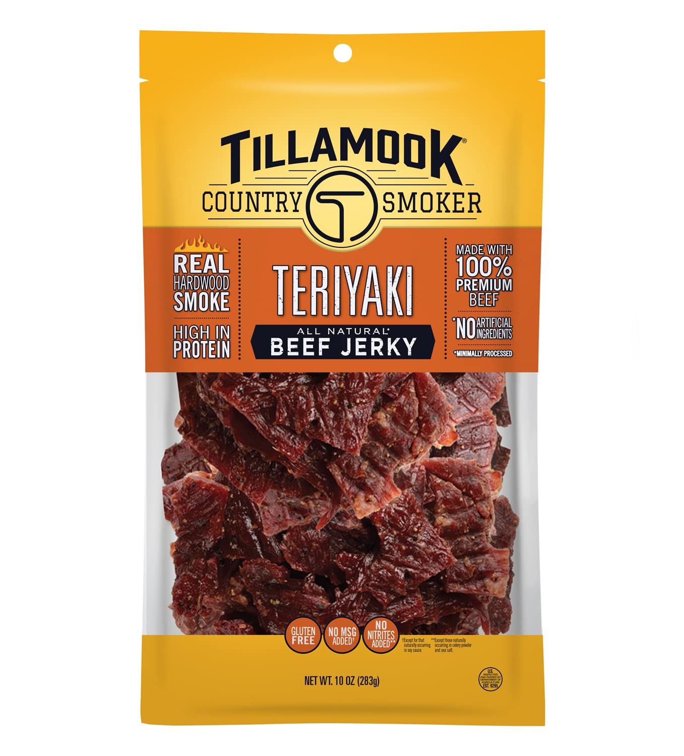 TILLAMOOK COUNTRY SMOKER Beef Jerky, Teriyaki Flavor, 10 Ounce Pack