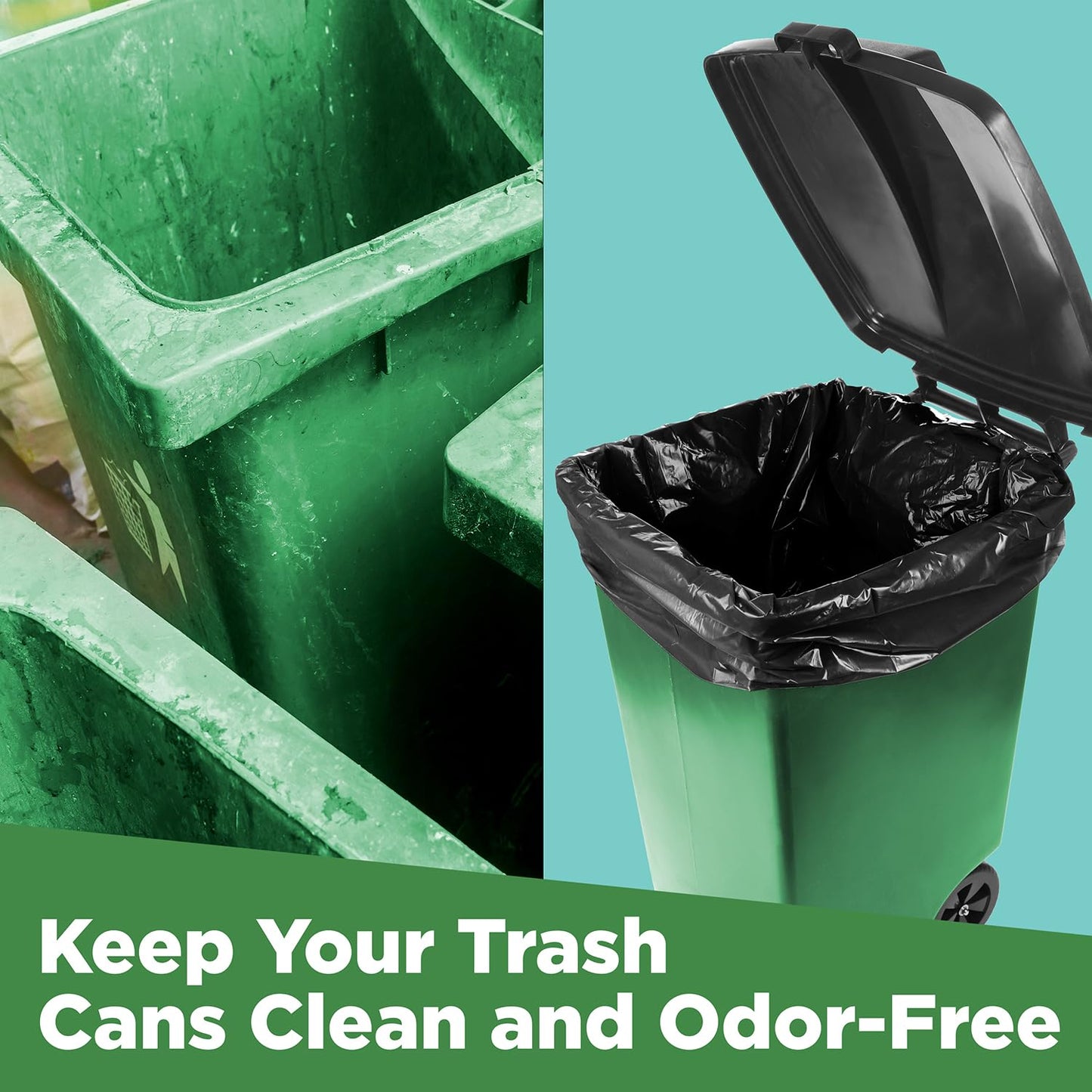 95-96 Gallon Extra-Large Trash Bags, 61X68 Black Garbage Bags, 1.2 Mil Thick (50 Count), Heavy-Duty Outdoor 95 Gallon Trash Bags