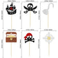 Gyufise 24Pcs Pirate Cupcake Toppers Glitter Nautical Sailing Skull Cap Flag Cupcake Picks For Pirate Theme Baby Shower Kids Bir