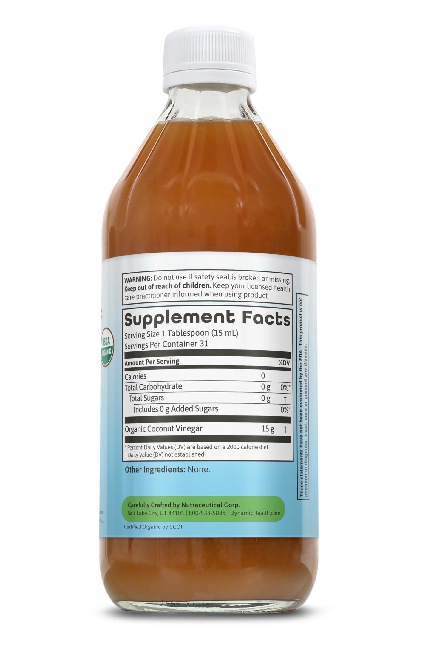 Dynamic Health Coconut Vinegar W Mother Organic | 16 Oz