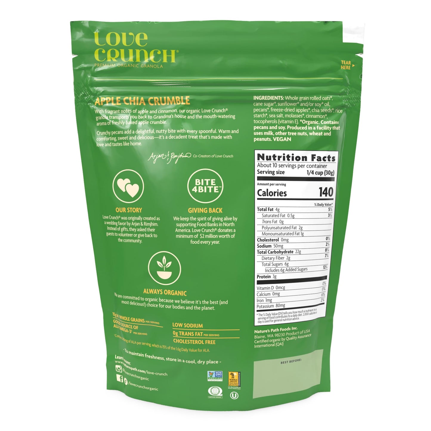 Nature'S Path Love Crunch Apple Chia Crumble Granola - 11.5 Oz