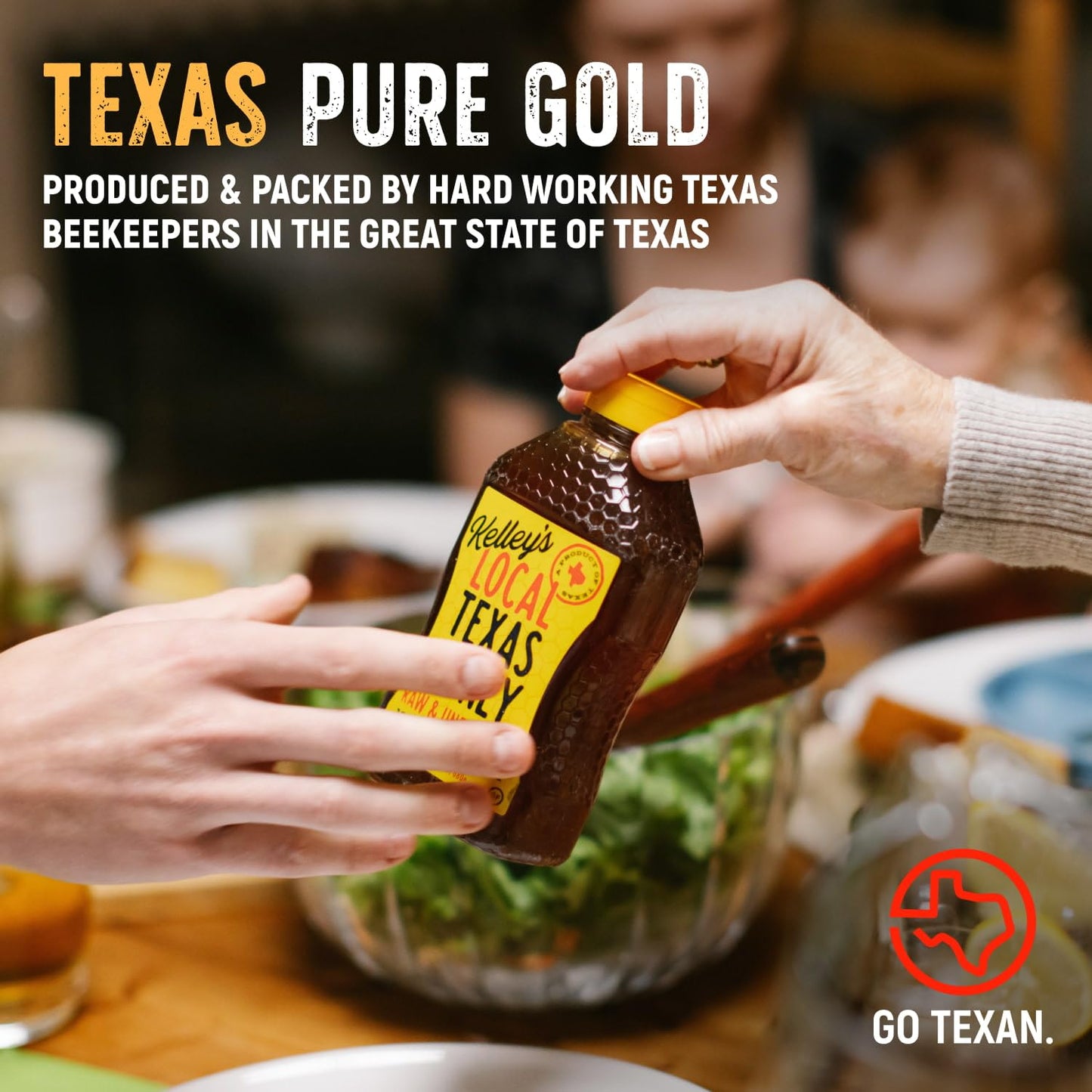 Kelleys Local Texas Raw & Unfiltered Raw Honey, Pure Honey, (32 Ounce)