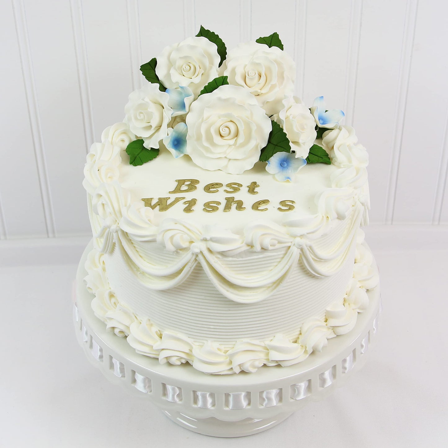 Global Sugar Art Aussie Rose White Sugar Cake Flower Large, 8 Count by Chef Alan Tetreault