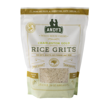 Andys Charleston Gold Rice Grits by White House Farms| Gluten Free & Non GMO | Sugar Free, Aromatic | Harvested in The USA | 1 P