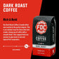 Fire Department Coffee Dark Roast Whole Bean Coffee, Bold & Smooth, 12 oz (Pack of 2), Veteran Owned, Roasted in the USA