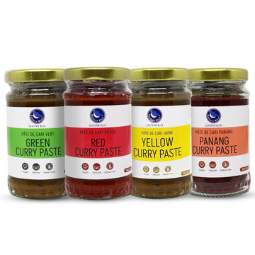 Vegan Thai Curry Paste Flavors - Pack Of 4 Panang Curry Paste, Yellow Curry Paste, Green Curry, & Red Curry Paste Made With All
