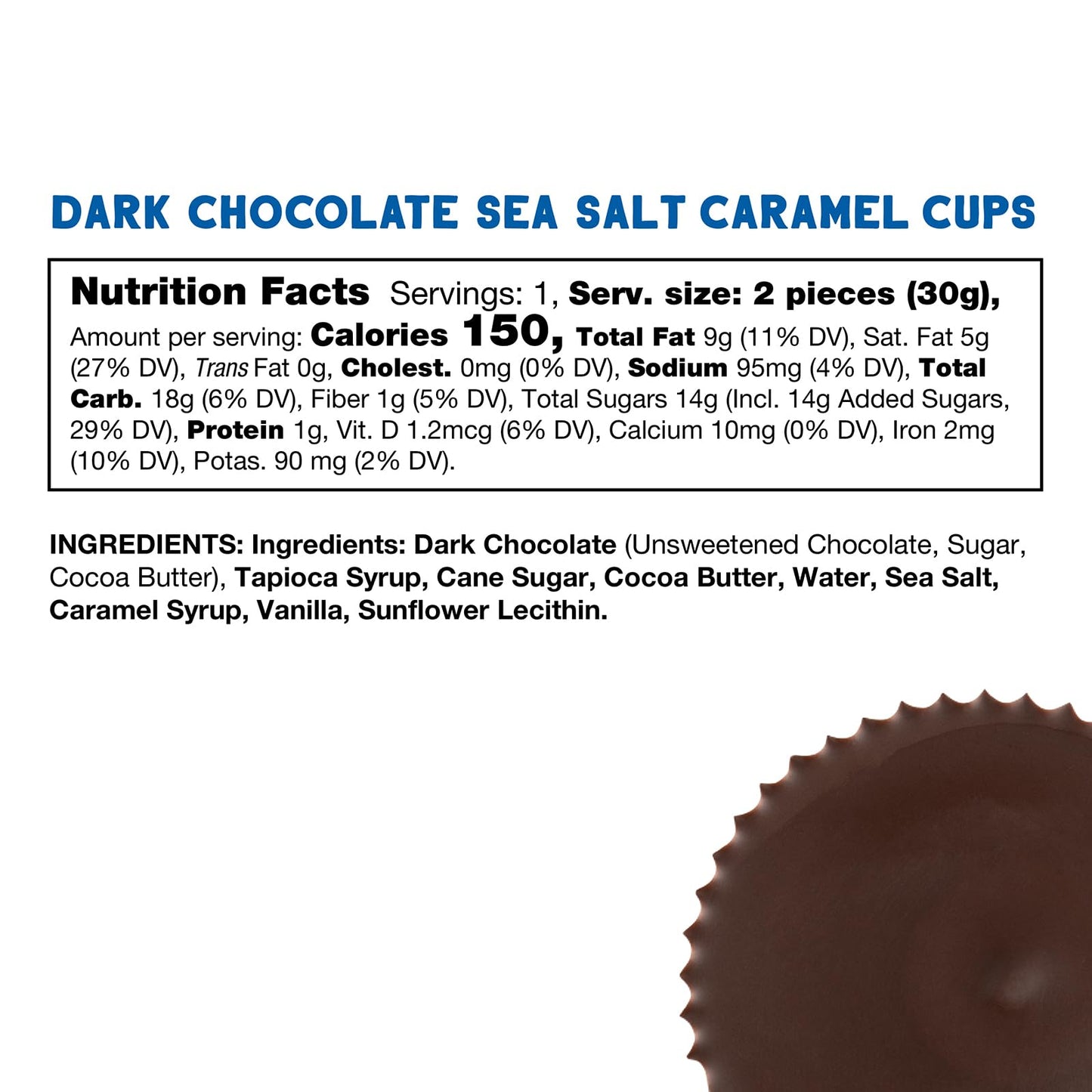 Free2B Sea Salt Caramel Cups, Safe For School And Allergy Friendly - Gluten-Free, Dairy-Free, Nut-Free, And Soy-Free - Dark Choc