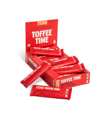 TCHO Toffee Time Chocolate Bars - 100% Plant-Based Organic Cashew Oat Milk Chocolate - Vegan, Soy-Free, Gluten-Free, Individuall