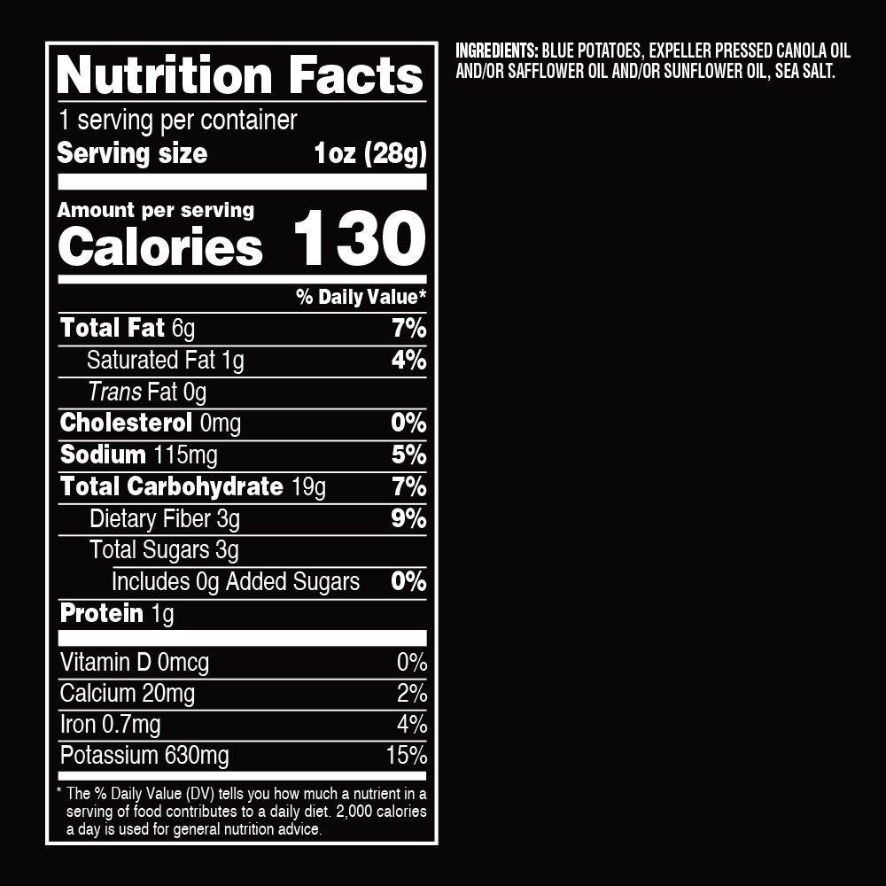 Terra Vegetable Chips, Blues Chips With Sea Salt, 1 Oz (Pack Of 24)