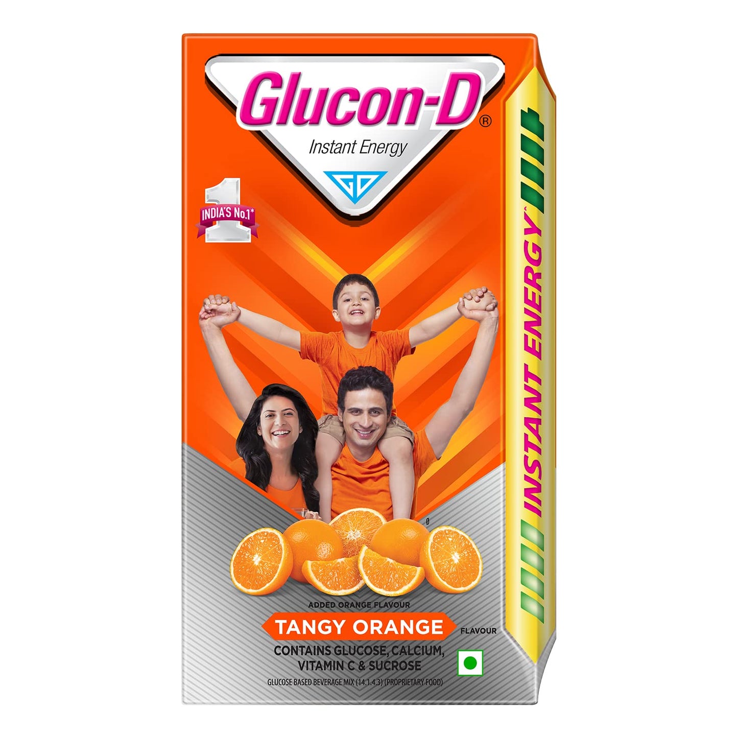 Glucon-D Tangy Orange Glucose Powder With Free Sipper(1Kg, Refill)| For Tasty & Healthy Orange Flavoured Glucose Drink| Provides