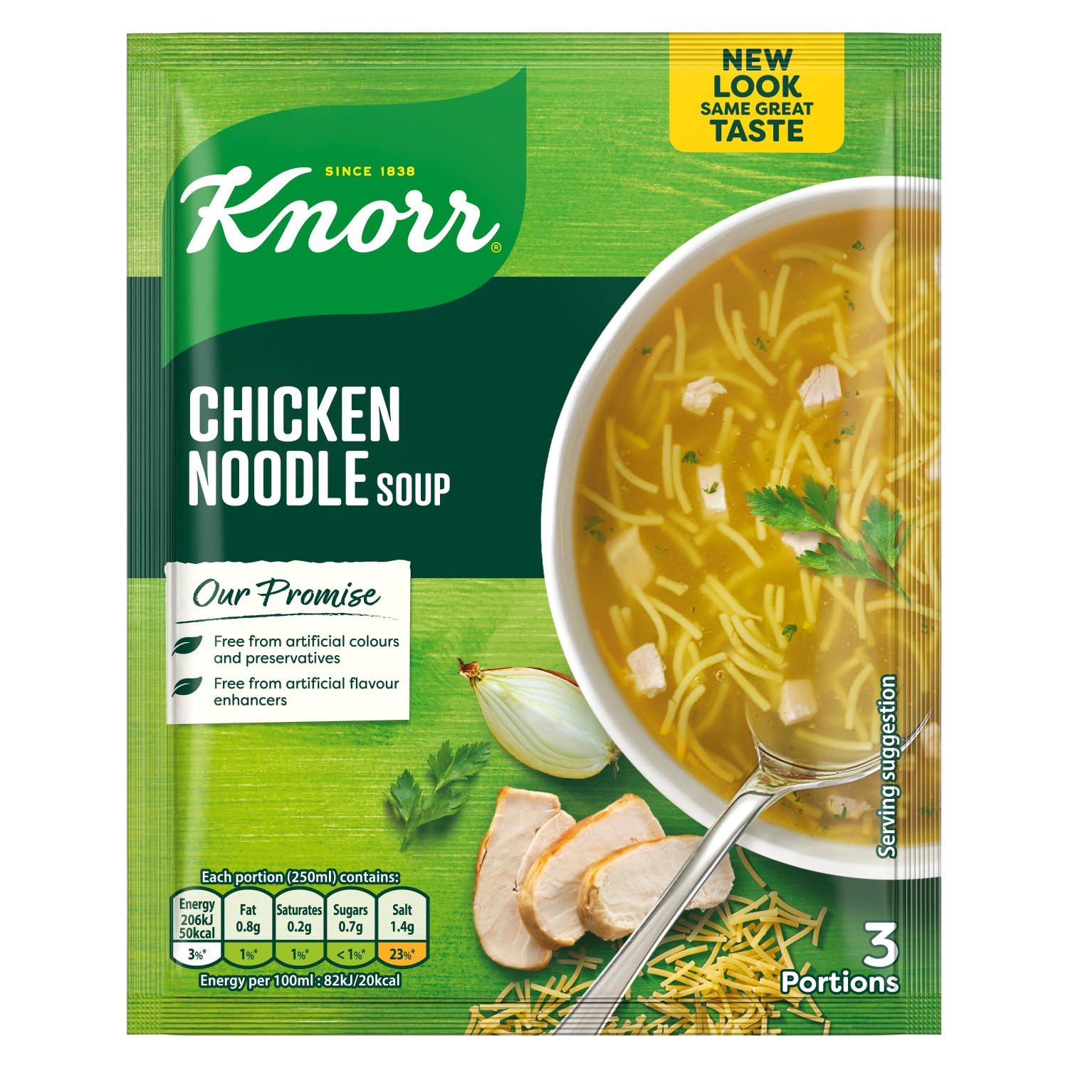Knorr Chicken Noodle Soup Mix 43g, Pack of 3 (3x1.52oz), No Artificial Colors or Preservatives