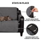 Furhaven Large Sofa Slipcover Waterproof  Non Slip Quilted Paw Print Furniture Protector Cover, Washable - Gray, Large Sofa