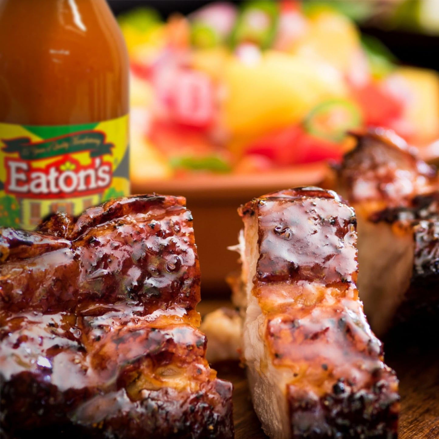 Eaton's Jerk BBQ Sauce - Jamaican Style Marinade, 14 Fl Oz, Perfect for Meats, Chicken & Seafood, Includes Jerk Recipe eBook