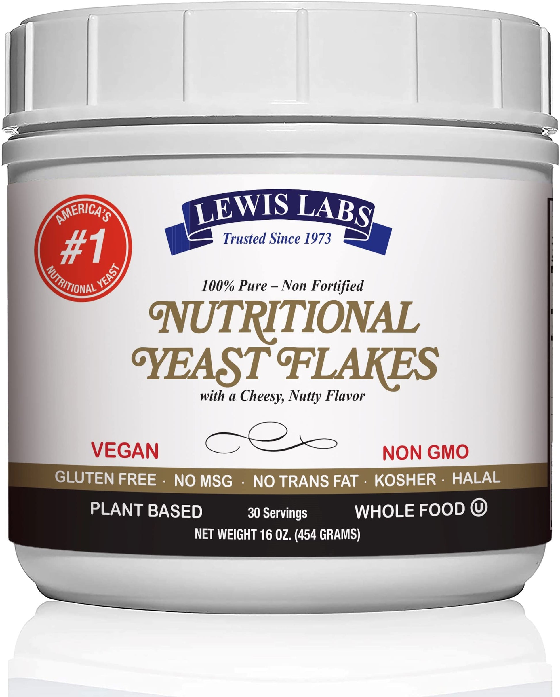 Nutritional Yeast Flakes Seasoning, Nooch for Vegan Cheese Powder Substitute 1 lb - 100% Pure Non Fortified, Unsweetened - Koshe