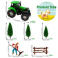 26 Pcs Mini Farm Animal Tractor Cake Topper Set With Tree Farmer Fences Cow Pig Sheep Figures Tractor Farmer Cake Topper For Boy