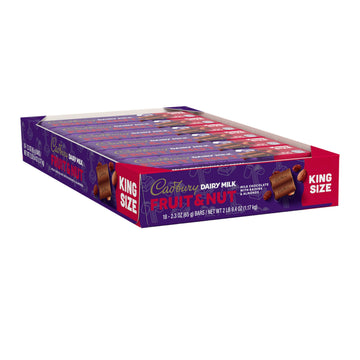 Cadbury Dairy Milk Fruit & Nut Chocolate Bars, King Size, 2.3 oz (18 Count)