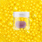 Dazzjoy Edible Pearls, Yellow Pearl Sugar Sprinkles, 130G/4.58Oz, Yellow Ball Pearls For Cake Decorating, Cupcake Toppers, Edibl