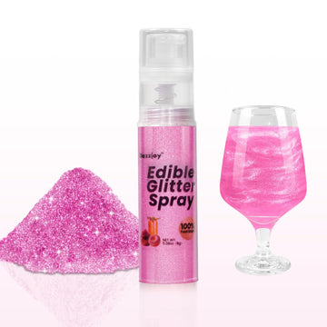 Pink Edible Glitter Spray 8g, 100% Food Grade, Kosher & Halal, Shimmer Edible glitter for Drinks, Cocktail, Cupcake, Desserts