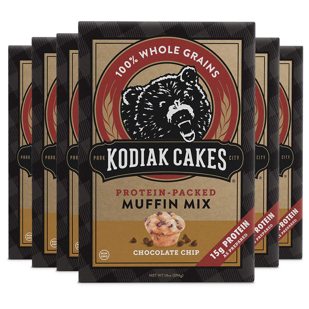 Kodiak Cakes Muffin Mix, Chocolate Chip, 14 Ounce (Pack of 6), Model 10705599013123