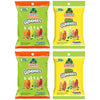 Jarritos Sour Gummies Candy - 4 Pack of Mexican Candies with Natural Flavors - 2 Sour & 2 Original Bags - 6 Fruity Flavors - Tan