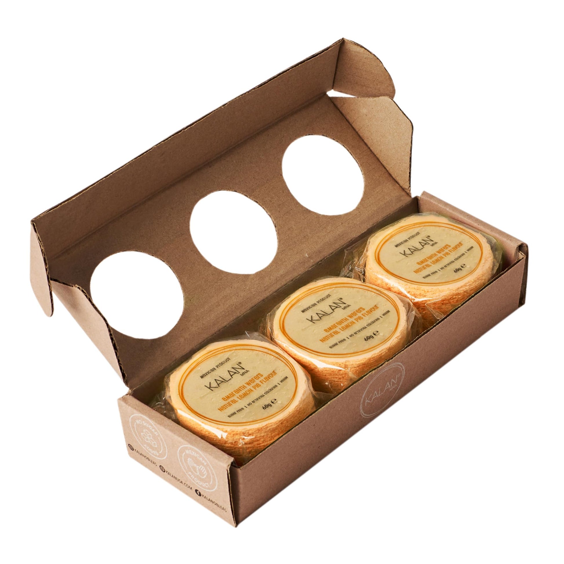Kalan Lemon Pie Amaranth Flour Wafer Thins, Vegan And Sugar-Free, Pack Of 3