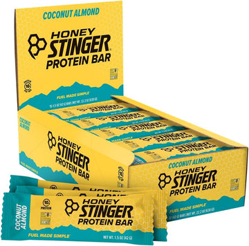 Honey Stinger Protein Bar | Coconut Almond | Protein Packed Food For Exercise, Endurance And Performance | Sports Nutrition Snac