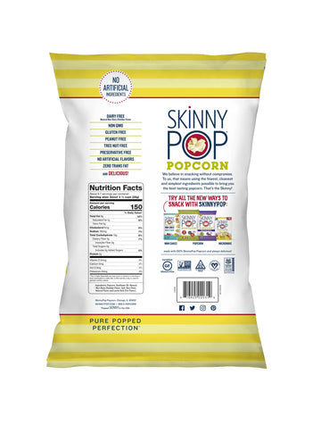 Skinnypop White Cheddar Popcorn, Popped Popcorn, 6.7 Oz. Sharing Sized Bag, Non Gmo, Dairy Free, Gluten Free, Healthy Snacks For