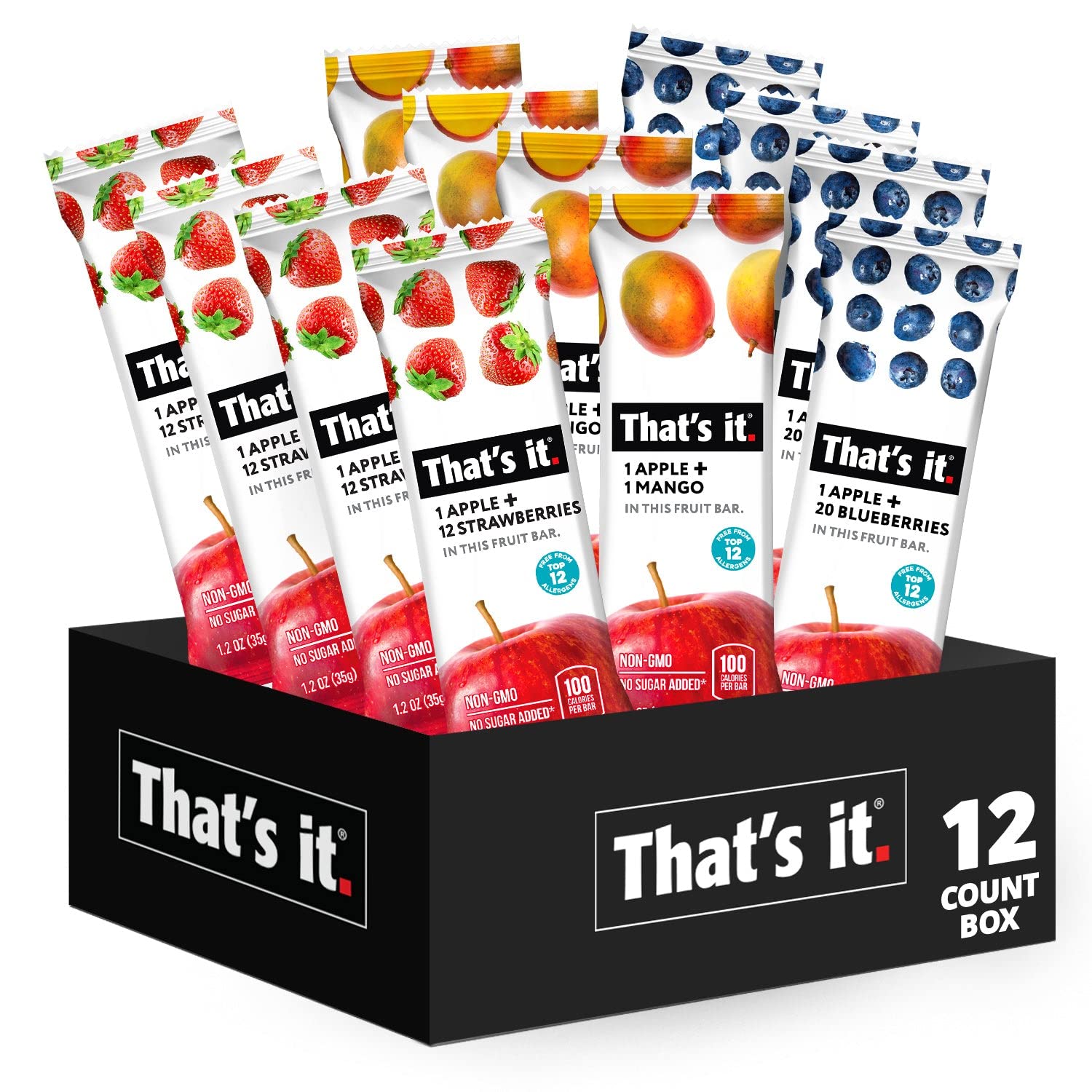 That'S It. Variety Pack 100% Natural Real Fruit Bar, Best High Fiber Vegan, Gluten Free Healthy Snack, Paleo For Children & Adul