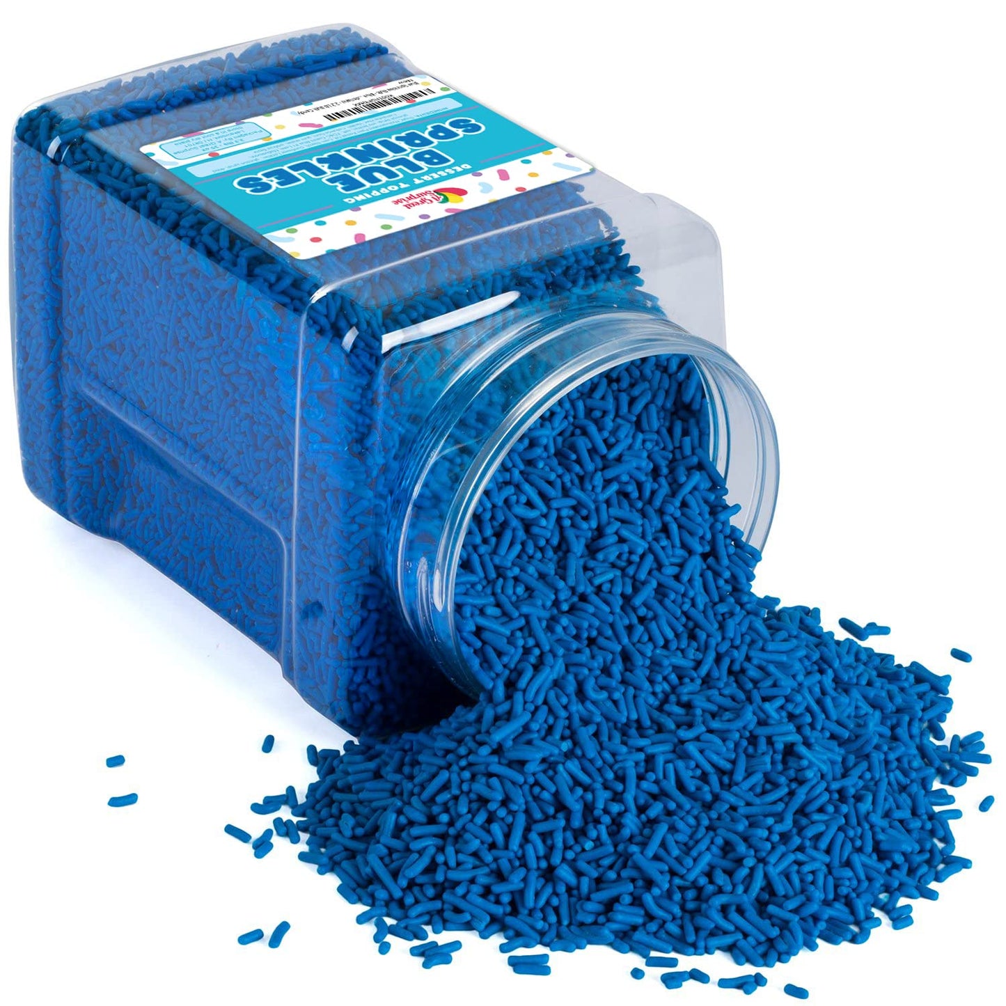 Blue Sprinkles - 2.2 Lb Bulk Dessert Toppings - Blue Jimmies For Baking, Cupcakes, Ice Cream, And More