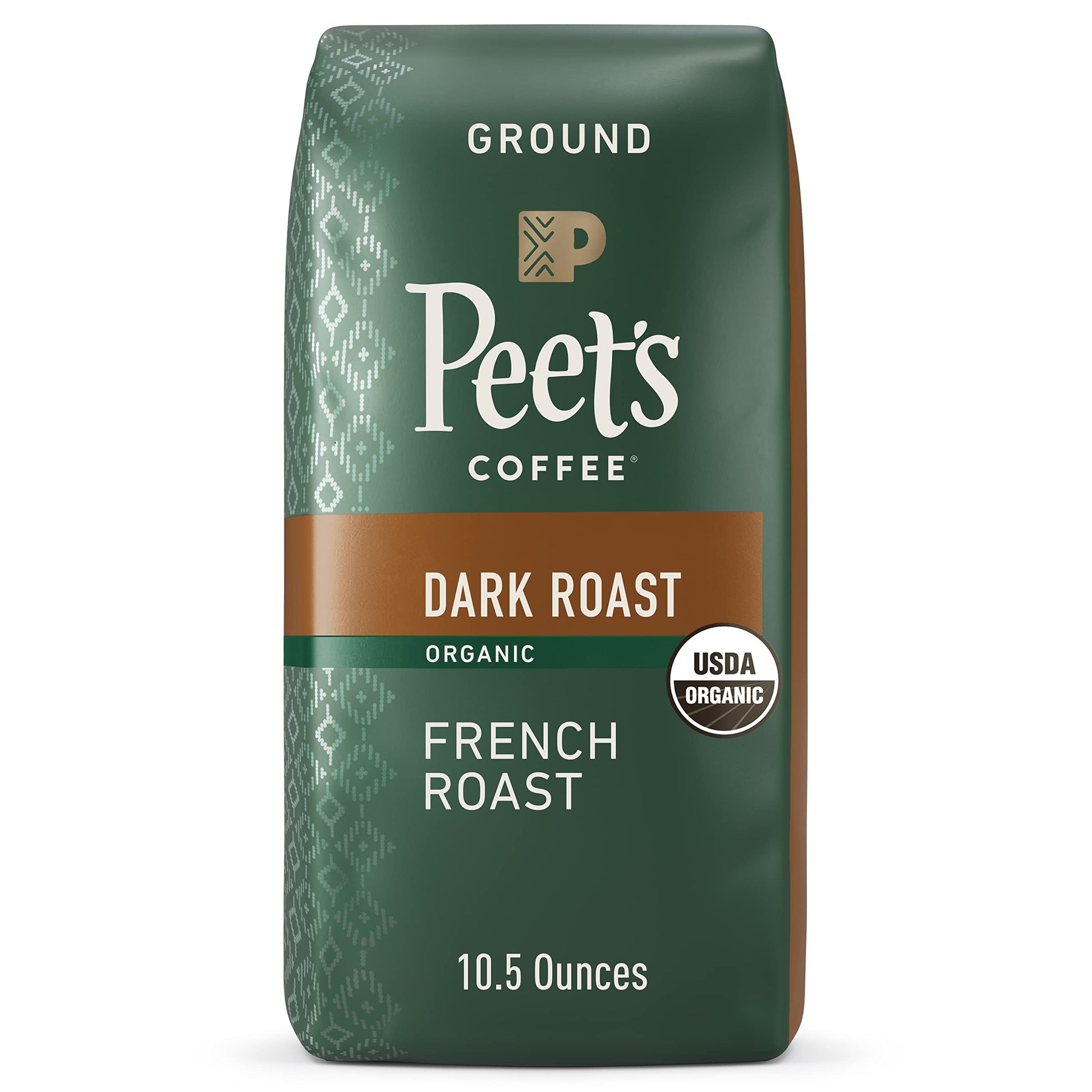 Peets Coffee, USDA Organic Dark Roast Ground Coffee - French Roast 10.5 Ounce Bag