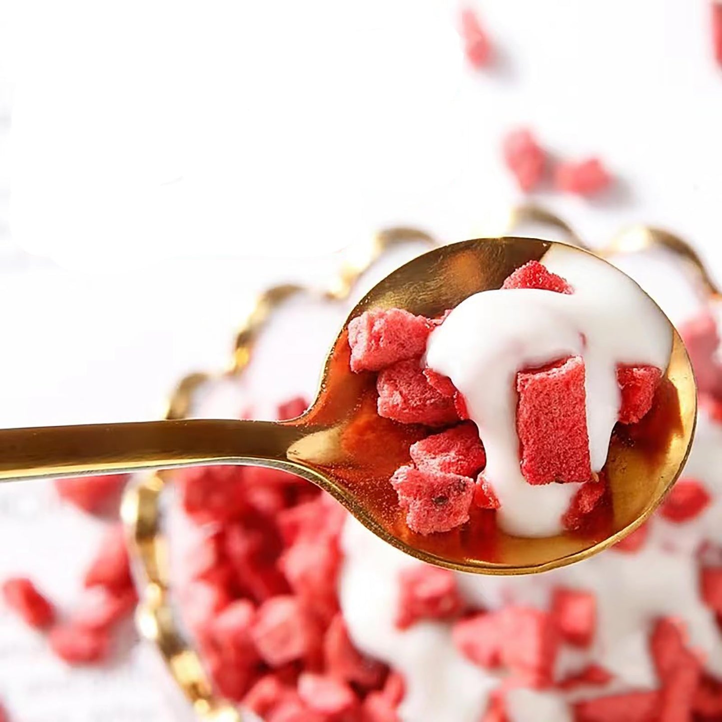 Txdynllk Premium Freeze Dried Strawberry Pieces - 7.06 Oz/200G Of Crispy Diced Strawberries, No Additives.Dehydrated Fruit Snack