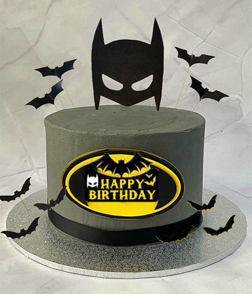 Gallarato Superhero Bat Birthday Cake Topper Happy Birthday Cake Decorations For Bat Hero Themed Birthday Party Supplies Bat Bir