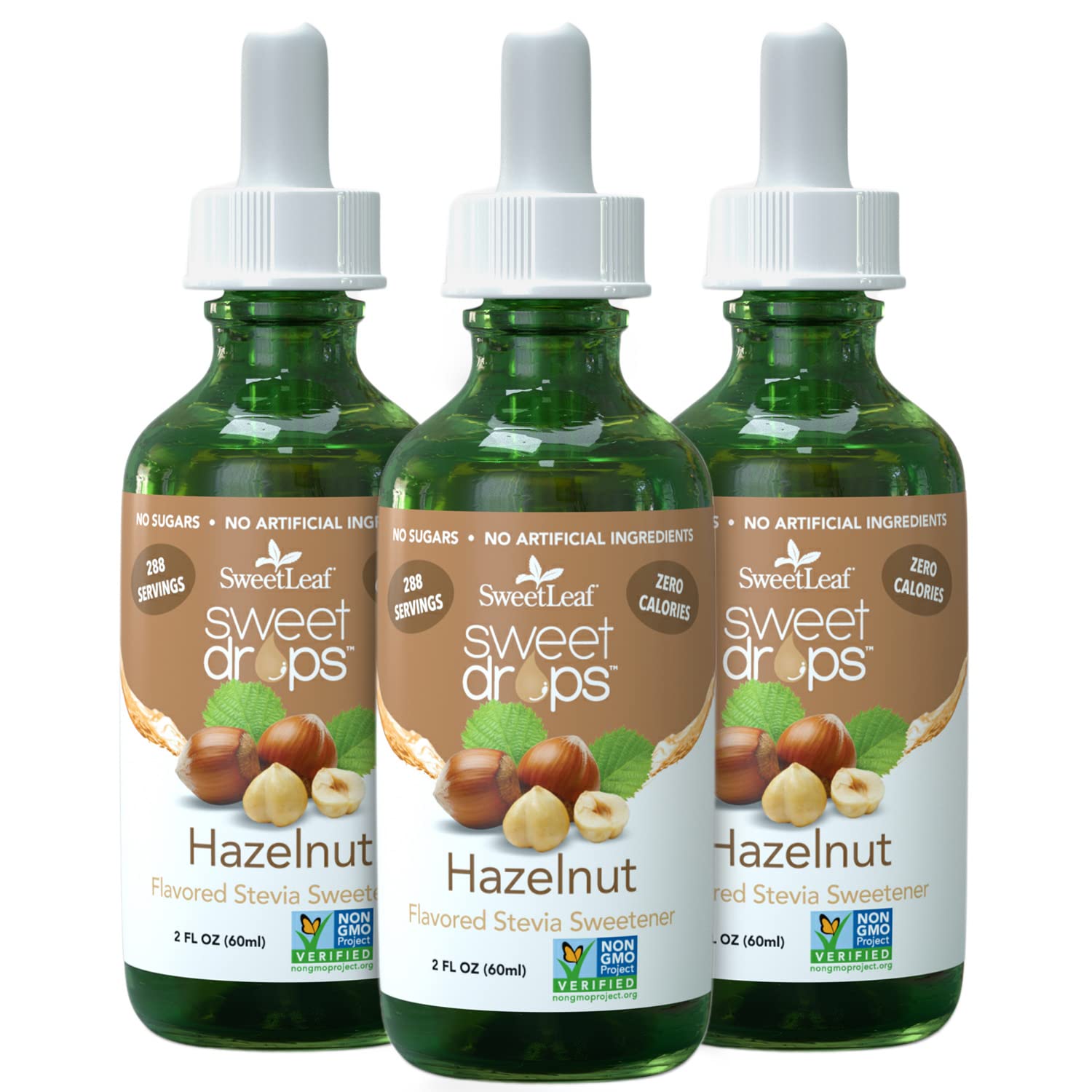 Wisdom Natural Brands Stevia Liquid Sweet Drops - Hazelnut Flavored Drops, Stevia Liquid Sweetener, Zero-Calorie, Sugar-Free Syr