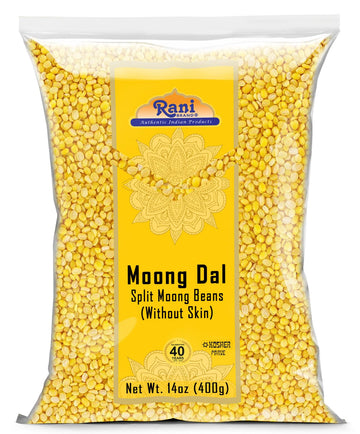 Rani Moong Dal (Split Mung Beans Without Skin) Lentils Indian 14oz (400g) ~ All Natural | Gluten Friendly | Non-GMO | Kosher | V