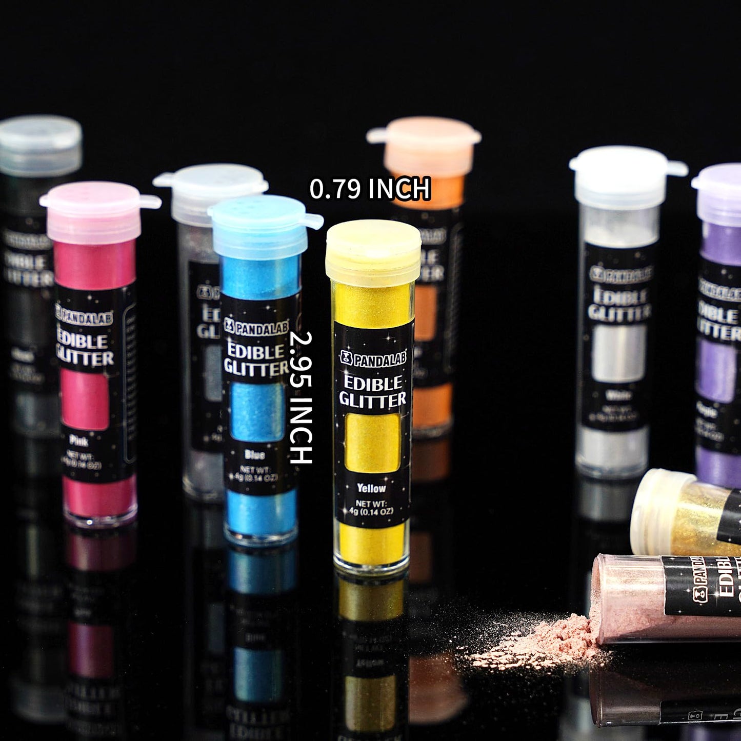 Edible Glitter - Food Grade Luster Dust For Drinks, Wines, Cocktails, 8 Colors Dessert Shimmering Glitter For Cake, Fondant, Cho