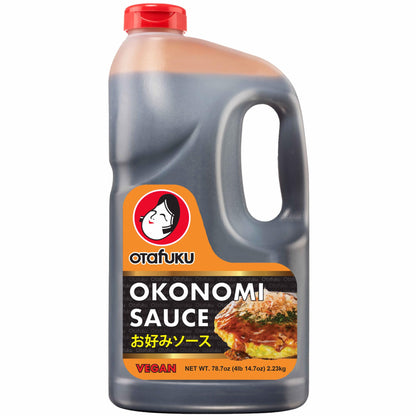 Otafuku Okonomiyaki Sauce for Japanese Okonomiyaki Pancakes, Restaurant Bulk Size, 78.7 OZ | 1/2 Gallon