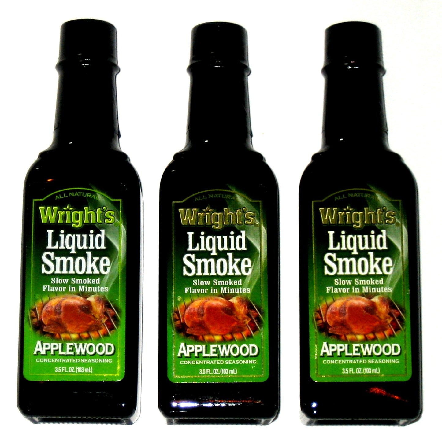 WRIGHTS All Natural Applewood Liquid Smoke - 3.5 Oz (3-Pack)